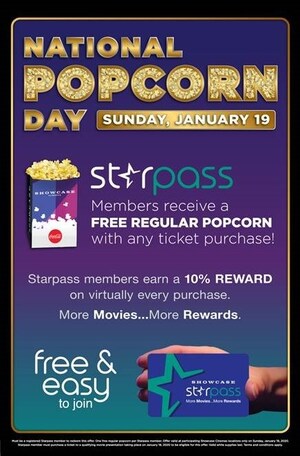 Showcase Cinemas Gives Away Free Popcorn This Sunday To Celebrate National Popcorn Day