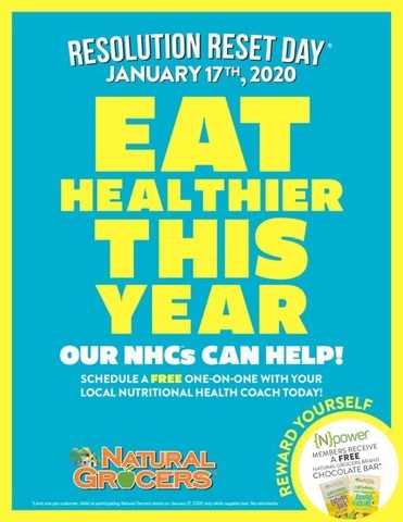 Join Natural Grocers for Resolution Reset 2020 on January 17.  Eat Healthier this Year!