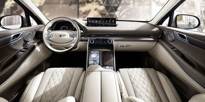 The luxurious interior of the first-ever SUV from Genesis, the GV80.