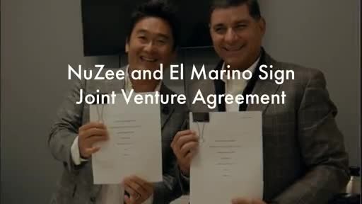 NuZee CEO, Masa Higashida and El Marino Director General, Arturo Lizarraga Mercado, sign Joint Venture Agreement.