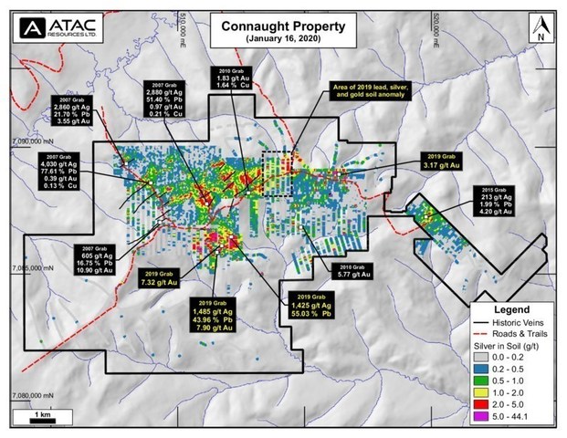 Connaught Silver Geochemistry and 2019 Rock Highlights (CNW Group/ATAC Resources Ltd.)