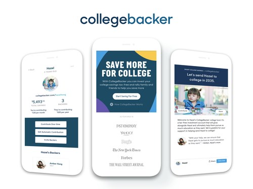 The new CollegeBacker app makes it easy for low- and middle-income families to save for their kids' college with a tax-free 529 college savings plan, and invite family and friends to contribute.