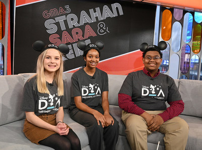 2020 Disney Dreamers Academy students appear on the set of “GMA3: Strahan, Sara & Keke,” Jan. 16, 2020, in New York City. From left: Nicole Hemphill, Myah Mitchell and Patric Boyd. (Walt Disney Television/Lorenzo Bevilaqua)