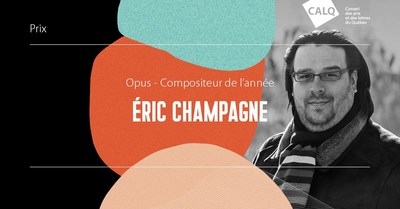 ric Champagne, laurat du prix Opus du Compositeur de l'anne (Groupe CNW/Conseil des arts et des lettres du Qubec)
