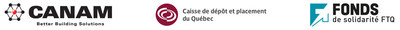 Logos: Canam Group, Caisse de dépôt et placement du Québec, Fonds de solidarité FTQ (CNW Group/Groupe Canam)
