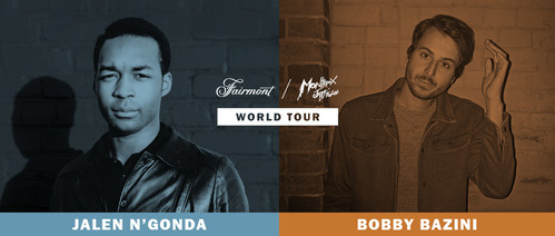 Fairmont Hotels & Resorts has expanded its partnership with Montreux Jazz Festival globally to include a 13 stop musical world tour with special performances by Jalen N’Gonda and Bobby Bazini. (CNW Group/Fairmont Hotels & Resorts)