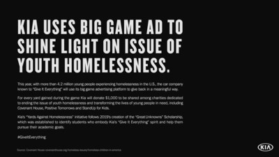Kia Uses Big Game Ad to Shine Light on Issue of Youth Homelessness