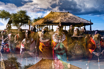 Using double exposure, Ruel merges distinct subjects to create unique perspectives. (Nicolas Ruel, Serengeti 33).