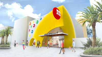 Outdoor façade of new M&M’S experiential store coming to Disney Springs®.