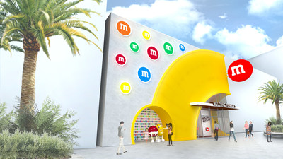 Outdoor faade of new M&M'S experiential store coming to Disney Springs.