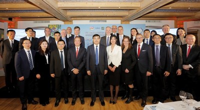 Yili launches the "Joint Global Health Ecosphere Initiative" with global strategic partners, Jan. 22, 2020, in DAVOS, Switzerland. 