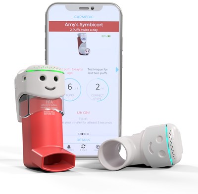 CapMedic's friendly design makes it fun to use inhalers properly, measure lung health and track trends on smartphone.