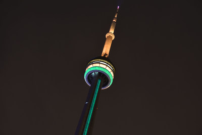 The CN Tower will be lit green and gold on Australia Day, Jan. 26, as part of a global show of support to Australia amid the devastating wildfires. (CNW Group/CN Tower)