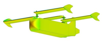Yates Electrospace Corporation engineers used extensive computational fluid dynamics (CFD) analysis to optimize glide ratio and standoff distance for the new wide-body GD-2000 platform.