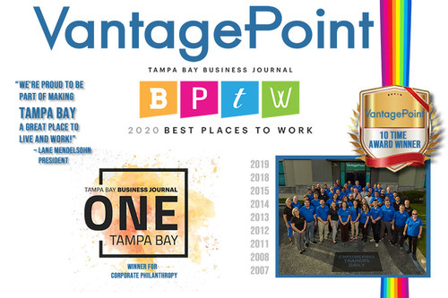 Vantagepoint A.I. Wins Best Place to Work for the 10th Time