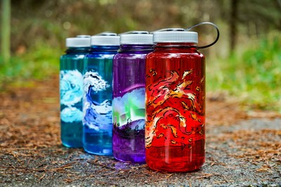 Nalgene Outdoor, maker of reusable water bottles, reaffirms its commitment to simplicity and durability with the introduction of its new Elements Collection, four 32-ounce, wide-mouth bottles featuring artistic interpretations of life’s fundamental elements — earth, wind, fire and water.  Fire – Aglow with orange and yellow embers, this red bottle represents the energy that warms us and ignites our passions