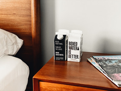 Boxed Water Is Better 330mL in hotel.