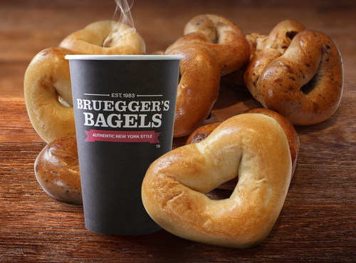 Bruegger's Heart Bagels available at participating bakeries Feb. 10-14.
