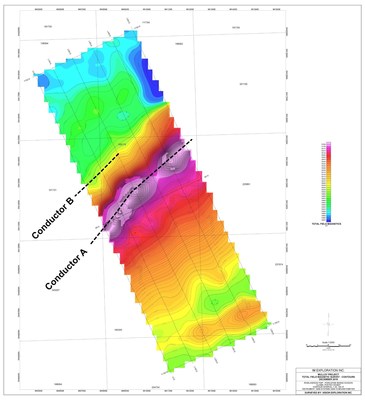 Figure 1.  Total field magnetic survey. (CNW Group/IM Exploration Inc.)