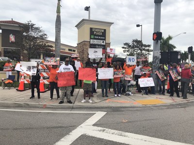 Miami Gardens residents and supporters protest Formula 1 racing at Hard Rock Stadium on December 22, 2019