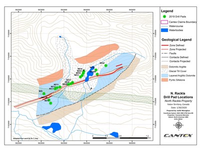 Figure 1.  Drilling plan view (CNW Group/Cantex Mine Development Corp.)