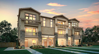 Two- and three-story townhome-style condos with a penthouse and elevator, per plan | Sierra Collection at Enclave at Mission Falls in Fremont, CA