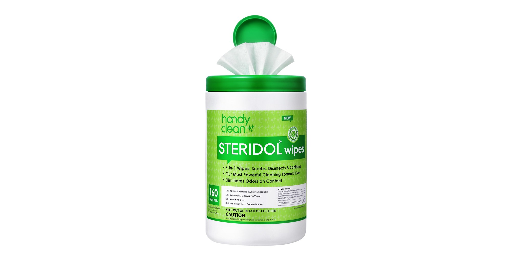 Diamond Wipes' HandyClean™ Steridol® Wipes Confirmed Effective Against