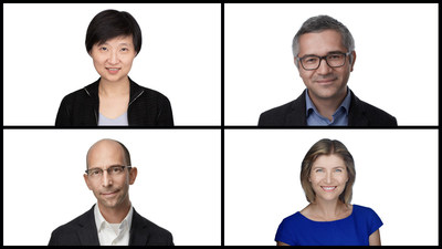 The 2020 Vilcek Prizewinners in Biomedical Science. Clockwise from top left: Xiaowei Zhuang, Kivanç Birsoy, Viviana Gradinaru, and Martin Jonikas