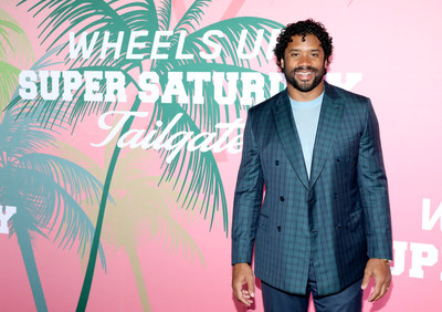 Russell Wilson at Wheels Up members-only Super Saturday Tailgate event on February 1, 2020 in Wynwood, Miami. The seventh-annual event featured a chalk talk hosted by prominent figures in sports and entertainment and interactive partnership activations. (Getty Images for Wheels Up)