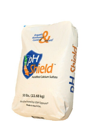 Gypsum supplier releases pH Shield™ ammonia control for organic poultry litter treatment