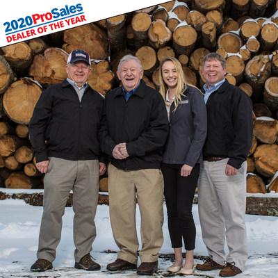 From left to right: Don Hammond, vice president of Hammond Lumber Company; Clifton "Skip" Hammond, co-founder of Hammond Lumber Company; Sadie Hammond, sales associate at Hammond Lumber Company; and Mike Hammond, president and CEO of Hammond Lumber Company. Photo courtesy: Jason Paige Smith