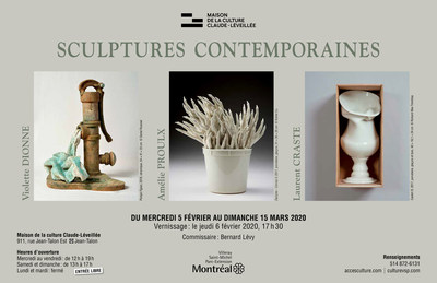 Sculptures contemporaines - Une exposition de Violette Dionne, Amélie Proulx et Laurent Craste - Commissaire : Bernard Lévy