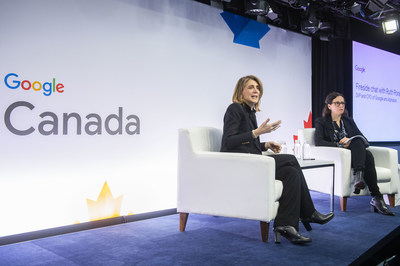 Google CFO Ruth Porat and Canada VP Sabrina Geremia discuss Google's growth in Canada at the Google Toronto office (CNW Group/Google Canada)