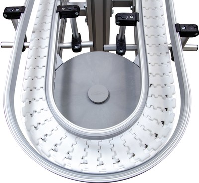 Flextrac Series Conveyors are built from components including turns, straight sections and vertical bends that can be combined into infinite combinations to fit any application.