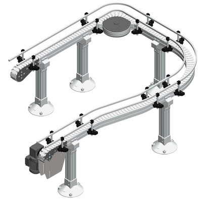 Flextrac Series Conveyors handle curves, inclines and declines to match the needs of any factory environment.