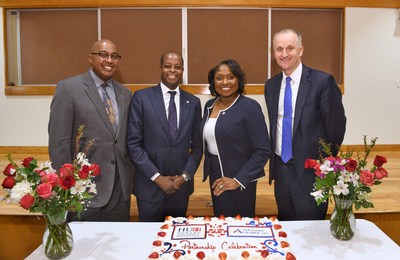 Adventist HealthCare and Howard University, which operates Howard University Hospital, announced today that the two organizations have signed a three-year management services agreement. Pictured: Dr. Hugh E. Mighty, dean of College of Medicine; Dr. Wayne A. I. Frederick, Howard University president; Anita L. A. Jenkins, Howard University Hospital CEO; and Terry Forde, president & CEO of Adventist HealthCare.