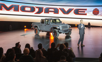 The new 2020 Jeep Gladiator Mojave was unveiled today at the 2020 Chicago Auto Show by Jim Morrison, Head of Jeep Brand, FCA - North America. Gladiator Mojave is the Jeep brand’s first-ever Desert Rated vehicle, signifying the ultimate in high-speed off-road capability and performance for traversing grueling desert and sand environments.