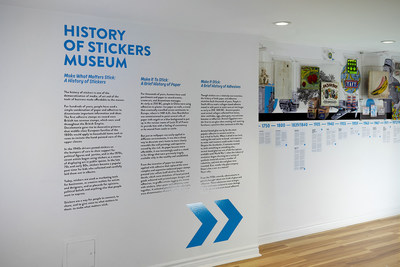 The History of Stickers Museum is a permanent installation at StickerYou: The Store that explores the history of paper and adhesives from the 1700s to the present day. Included in the museum are historical artifacts and vintage pop culture items that illustrate the power and influence of the sticker, from one of the first penny black stamps in 1840 that revolutionized the UK postal system to the first Velvet Underground album featuring a saucy banana sticker designed by Andy Warhol. (CNW Group/StickerYou Inc.)
