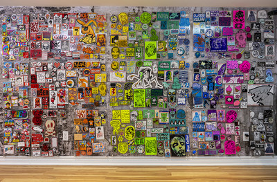 Curated by the editors of the seminal Peel Magazine, StickerYou Presents: Stickers RePEELed is a permanent installation that features hundreds of pieces of original sticker art from artists around the world. (CNW Group/StickerYou Inc.)