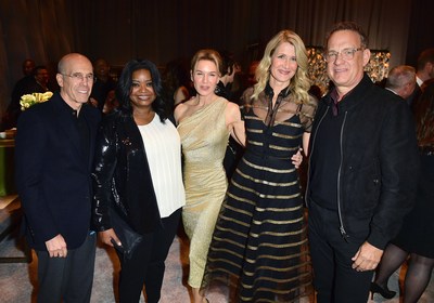 (L-R) Jeffrey Katzenberg, Octavia Spencer, Renée Zellweger, Laura Dern, and Tom Hanks attend MPTF's 18th Annual 