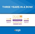 For Third Year In A Row, AGS Wins 'Best And Brightest Companies To Work For In The Nation®'; Recognized For Outstanding Employee Culture