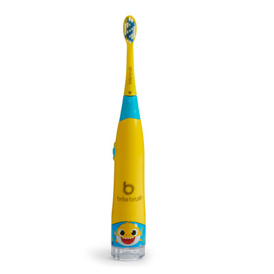 Introducing BriteBrush(TM) by WowWee. The new, smart toothbrush that makes it fun for kids to brush right...Right out of the box! Pictured: BriteBrush Pinkfong Baby Shark