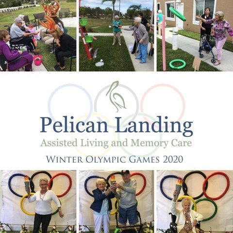 Residents, family and associates join together in fun and festive competition at the Pelican Landing 2020 Winter Olympic Games at Pelican Landing Assisted Living and Memory Care in Sebastian, Fla.