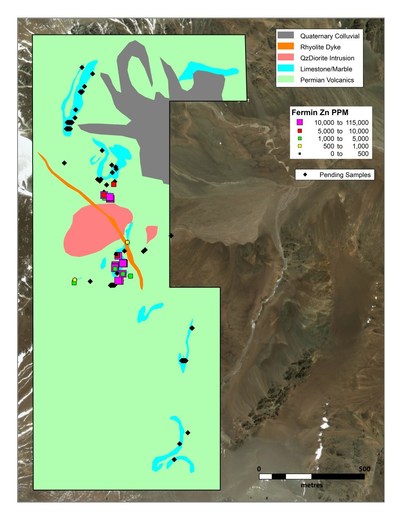 Figure 1: Fermin plan map with channel sample locations and pending sample locations (CNW Group/Sable Resources Ltd.)