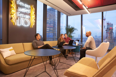 Diageo NA's new headquarters features bright, open spaces, designed to maximize collaboration and flexible working styles.