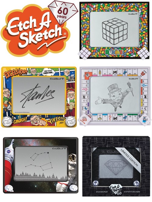The Etch A Sketch® Brand draws in the classics with a series of limited edition collaborations to mark the 60th anniversary year. (CNW Group/Spin Master)