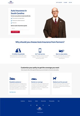 Farmers Insurance® launches fully-digital auto insurance product in South Carolina, with quoting completed in under a minute.