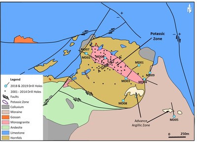 Figure 2. Geology and alteration map of Mavidere prospect. (CNW Group/Alacer Gold Corp.)