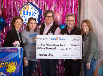 White Castle kicks off Valentine's Day pop-up restaurant with $15,000 donation to the local San Antonio Food Bank.