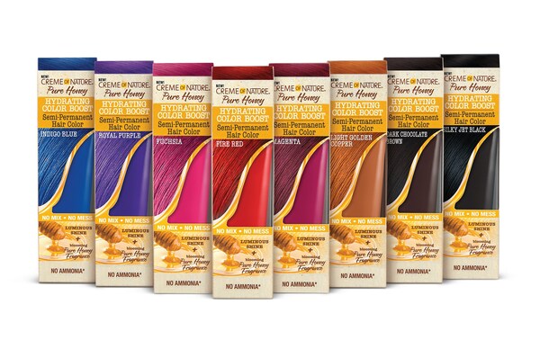 Color Boldly With Creme of Nature™ First Semi-Permanent Hair Color Collection NEW! Pure Honey Hydrating Color Boost